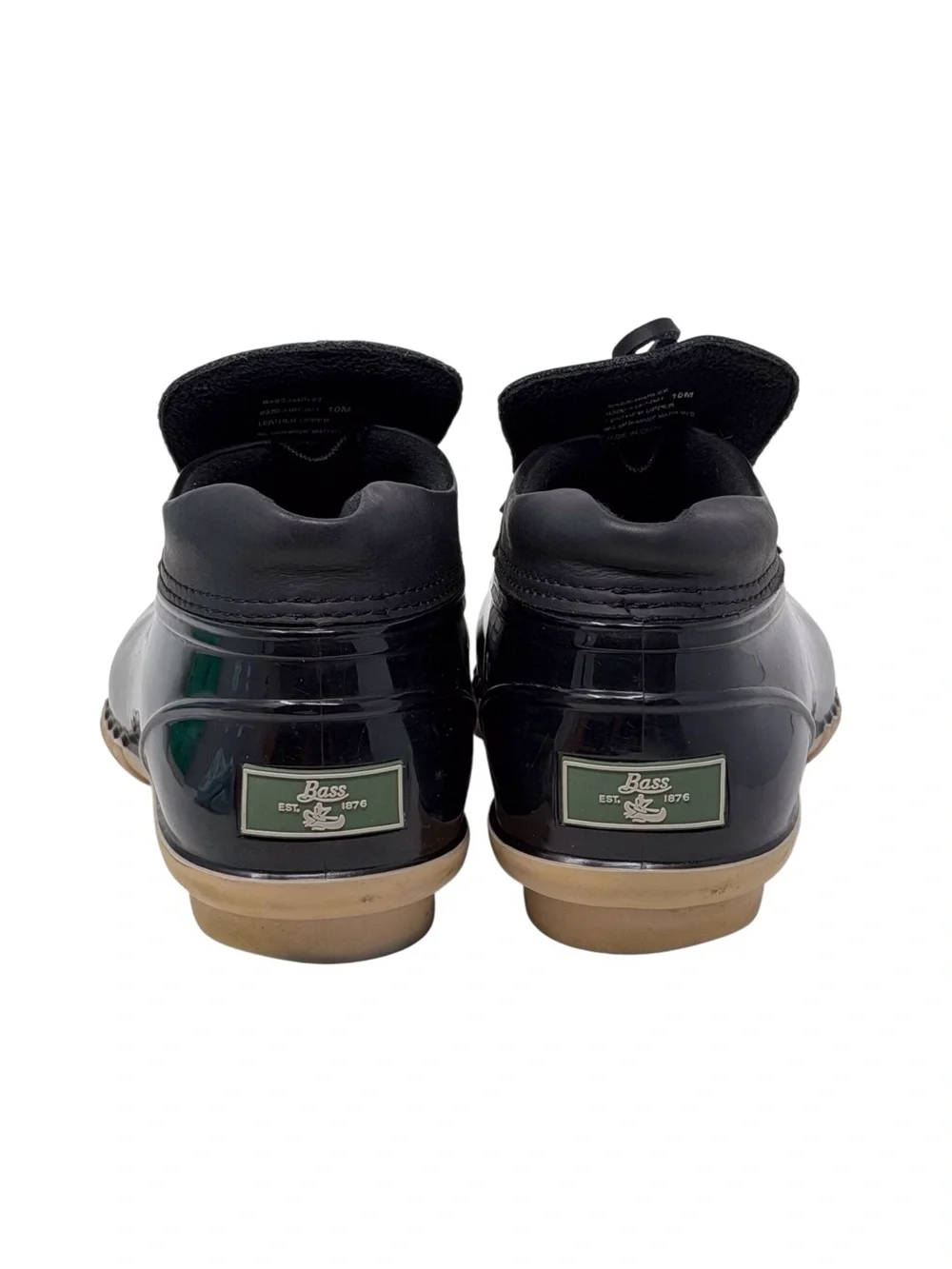 Bass Harlee Black waterproof low-top duck shoes leather upper slip on women’s 10